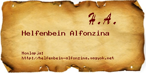 Helfenbein Alfonzina névjegykártya